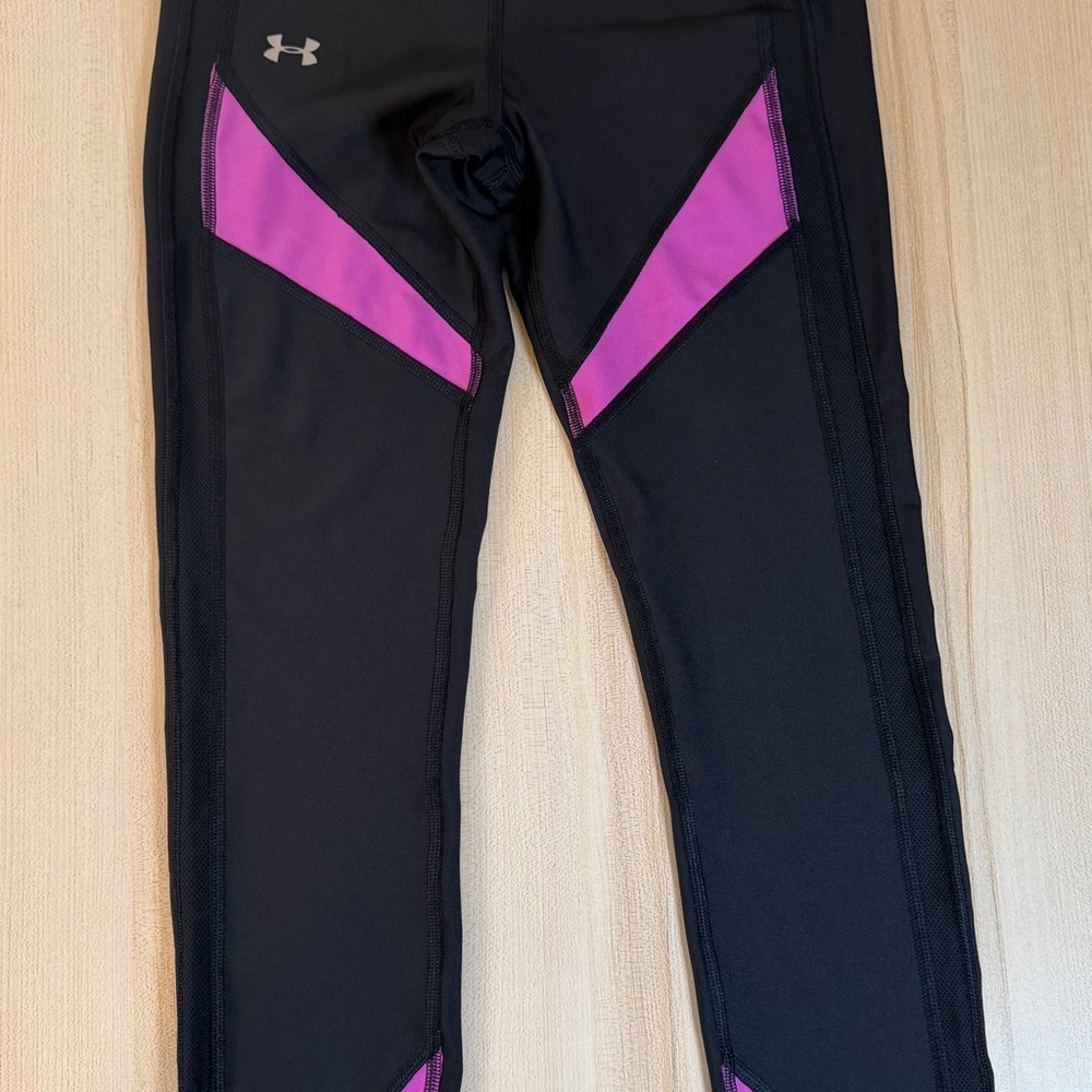 Under Armour Black Leggings with Pink Panels